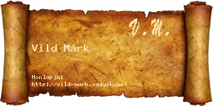 Vild Márk névjegykártya